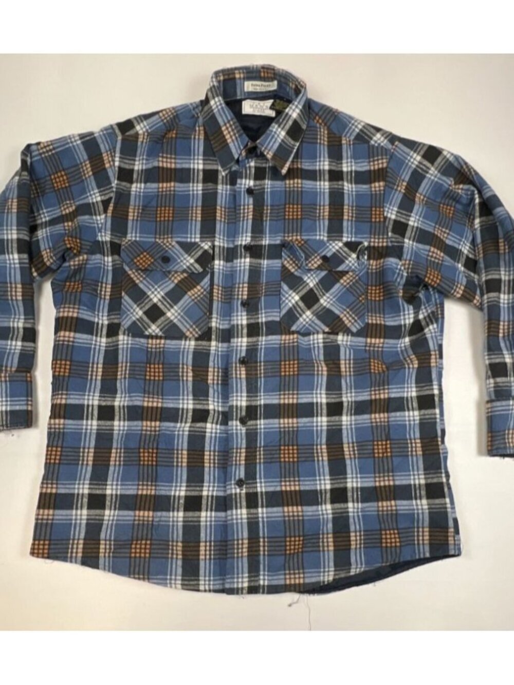 Sears The Men's Store Vintage Large Quilt Lined Flannel Shirt Jacket Made in USA